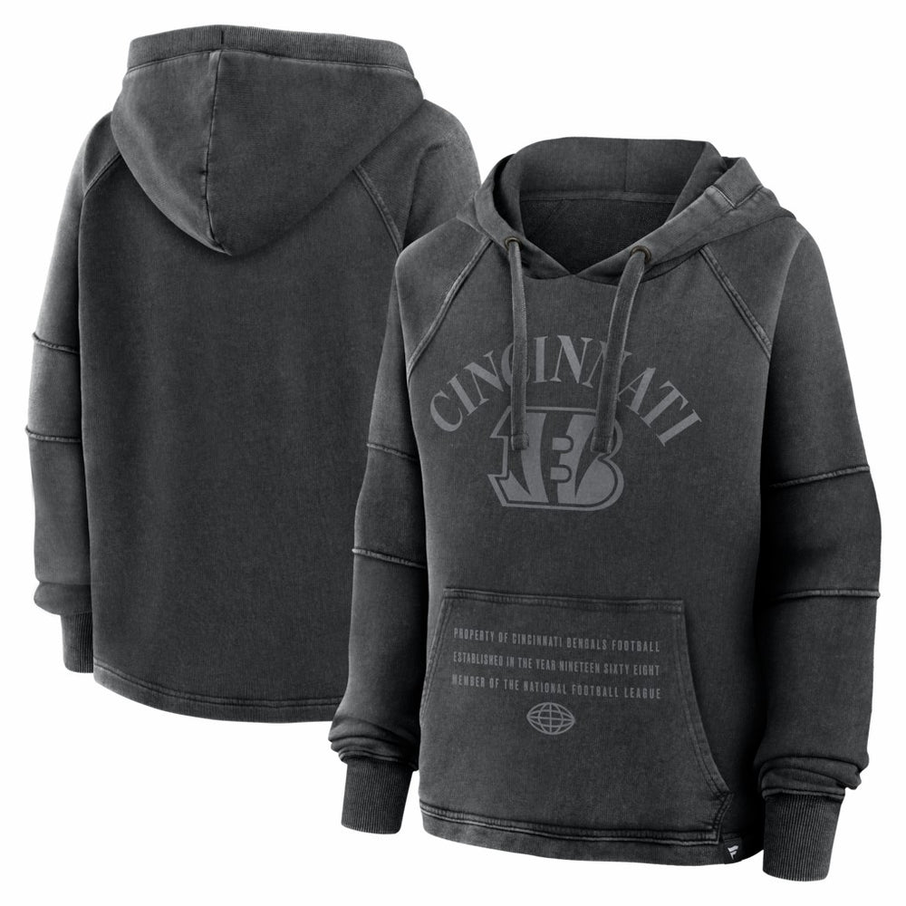 Cincinnati Bengals Women's Oversized Raglan Gridiron Hoodie - Black sale