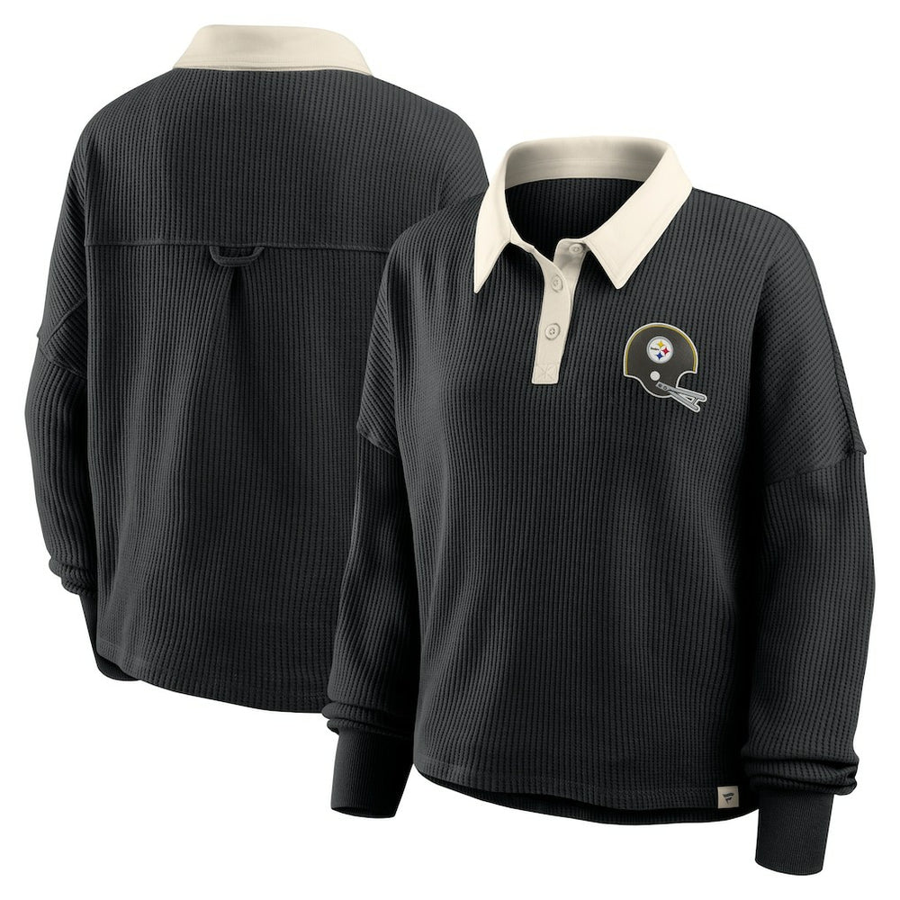 Pittsburgh Steelers Women's Oversized Hometown Premium Thermal Long Sleeve Shirt - Black on sale