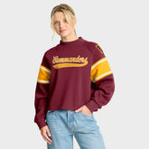 Washington Commanders Oversized Hometown Toss Sweep Mock Neck Pullover - Burgundy outlet