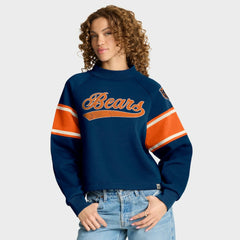 Chicago Bears Oversized Hometown Toss Sweep Mock Neck Pullover - Navy cheap