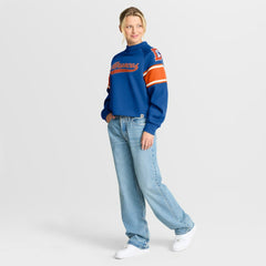 Denver Broncos Oversized Hometown Toss Sweep Mock Neck Pullover - Royal cheap