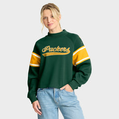 Green Bay Packers Oversized Hometown Toss Sweep Mock Neck Pullover - Green discount