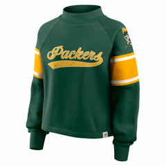 Green Bay Packers Oversized Hometown Toss Sweep Mock Neck Pullover - Green discount