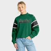 Philadelphia Eagles Oversized Hometown Toss Sweep Mock Neck Pullover - Kelly Green sale