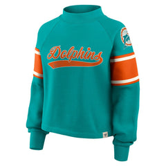 Miami Dolphins Oversized Hometown Toss Sweep Mock Neck Pullover - Aqua online
