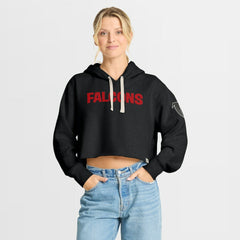 Atlanta Falcons Women's Oversized Hometown Heritage Cropped Hoodie - Black outlet