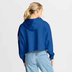Denver Broncos Women's Oversized Hometown Heritage Cropped Hoodie - Royal discount