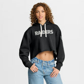Las Vegas Raiders Women's Oversized Hometown Heritage Cropped Hoodie - Black cheap