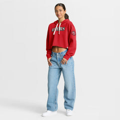 San Francisco 49ers Women's Oversized Hometown Heritage Cropped Hoodie - Scarlet cheap