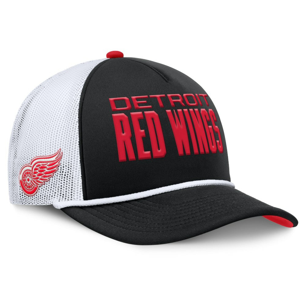Detroit Red Wings Fanatics Authentic Pro Rink A-Frame Adjustable Hat Black/White