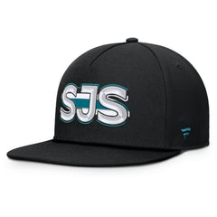 San Jose Sharks Fanatics Authentic Pro Rink Team Code Snapback Hat Black