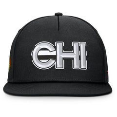 Chicago Blackhawks Fanatics Authentic Pro Rink Team Code Snapback Hat Black