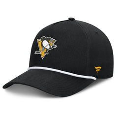 Pittsburgh Penguins Fanatics Authentic Pro Rink Roper A-Frame Adjustable Hat Black