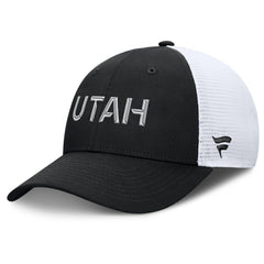 Utah Mammoth Fanatics Authentic Pro Rink Lockup Adjustable Trucker Hat Black/White