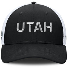 Utah Mammoth Fanatics Authentic Pro Rink Lockup Adjustable Trucker Hat Black/White