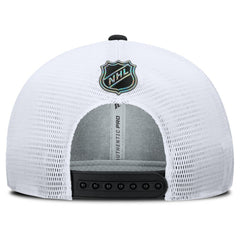 Los Angeles Kings Fanatics Authentic Pro Rink Lockup Adjustable Trucker Hat Black/White