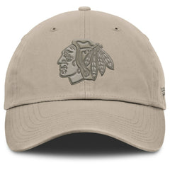 Chicago Blackhawks Fanatics Authentic Pro Road Adjustable Hat Tan