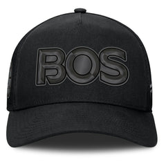 Boston Bruins Fanatics Authentic Pro Road Team Code Trucker Adjustable Hat Black