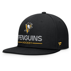 Pittsburgh Penguins Fanatics Authentic Pro Rink Lockup Snapback Hat Black