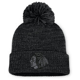 Chicago Blackhawks Fanatics Women's Authentic Pro Road Cuffed Knit Hat with Pom Black