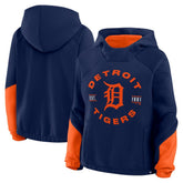 Detroit Tigers Women's Oversized Time to Win Pullover Hoodie - Navy