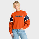 Houston Astros Women's Oversized Toss Sweep Raglan Pullover Sweatshirt - Orange