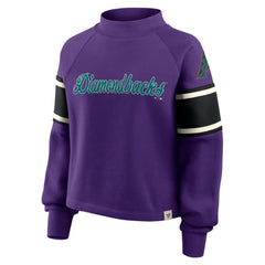 Arizona Diamondbacks Women's Oversized Toss Sweep Raglan Pullover Sweatshirt - Purple