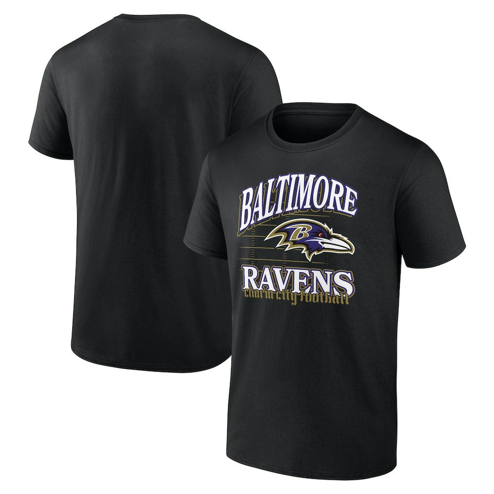 Baltimore Ravens Retro Gridiron T-Shirt - Black for sale
