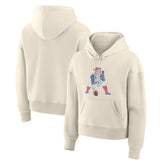 New England Patriots Women's Dove Legacy Pullover Hoodie - Cream sale
