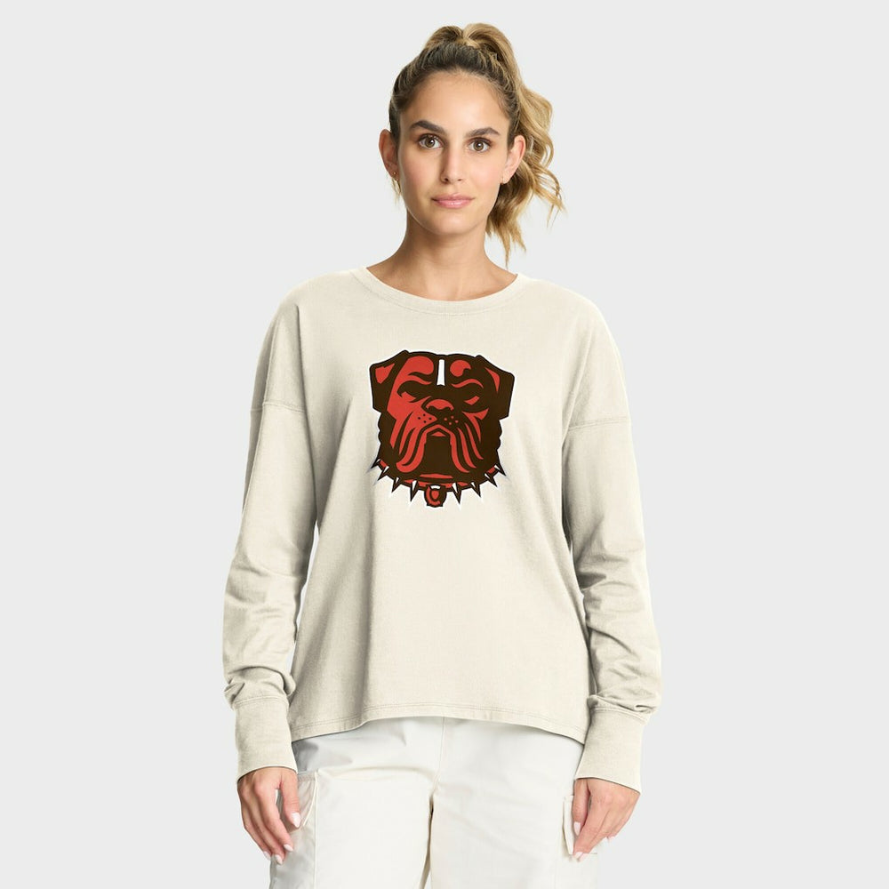 Cleveland Browns Women's Dove Legacy Long Sleeve T-Shirt - Cream cheap