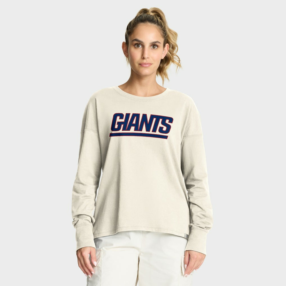 New York Giants Women's Dove Legacy Long Sleeve T-Shirt - Cream outlet