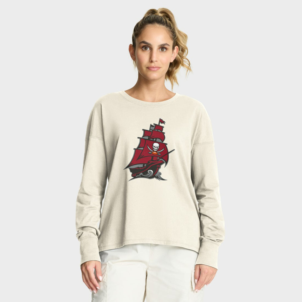 Tampa Bay Buccaneers Women's Dove Legacy Long Sleeve T-Shirt - Cream on sale