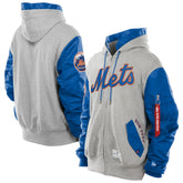 New York Mets x Alpha Industries MA-1 Full-Zip Hoodie Jacket - Royal/Grey | New Era