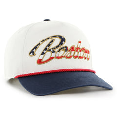 Boston Red Sox Patriotic Overhand Hitch Adjustable Hat - White | 47 brand
