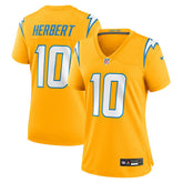 Justin Herbert Los Angeles Chargers Women's Alternate Charger Power Game Jersey - Gold | Nike on sale