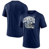 Dallas Cowboys Helmet Tri-Blend T-Shirt - Navy on sale