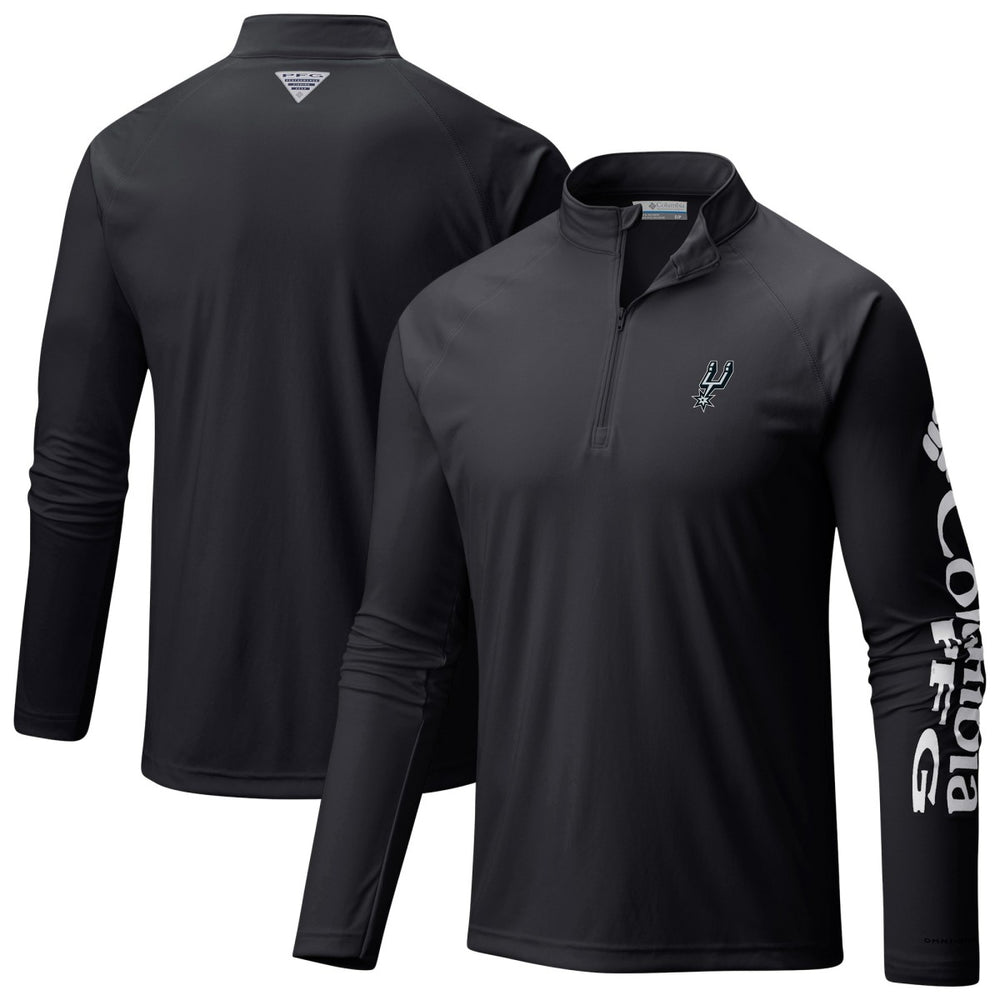 San Antonio Spurs Terminal Tackle Raglan Omni-Shade Quarter-Zip Jacket - Black | Columbia sale