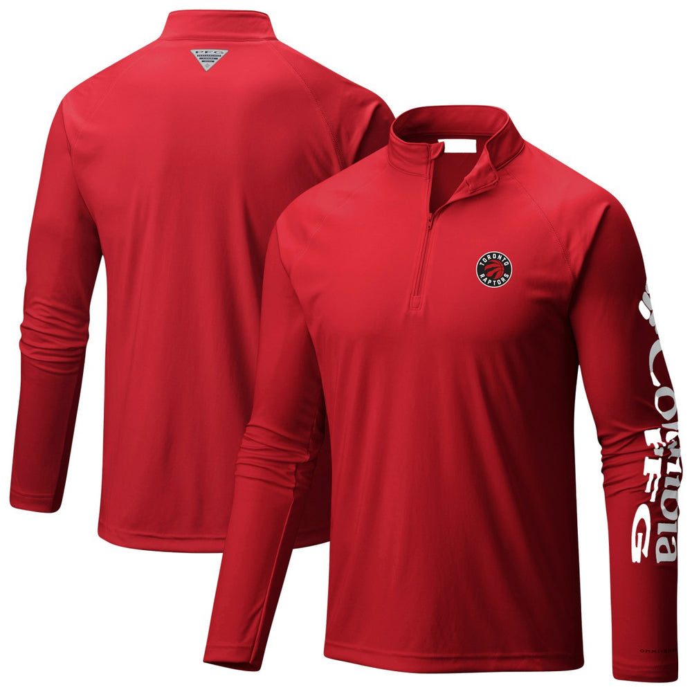 Toronto Raptors Terminal Tackle Raglan Omni-Shade Quarter-Zip Jacket - Red | Columbia for sale