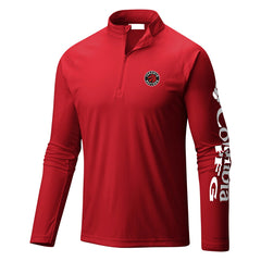 Toronto Raptors Terminal Tackle Raglan Omni-Shade Quarter-Zip Jacket - Red | Columbia for sale