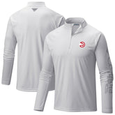 Atlanta Hawks Terminal Tackle Raglan Omni-Shade Quarter-Zip Jacket - White | Columbia outlet