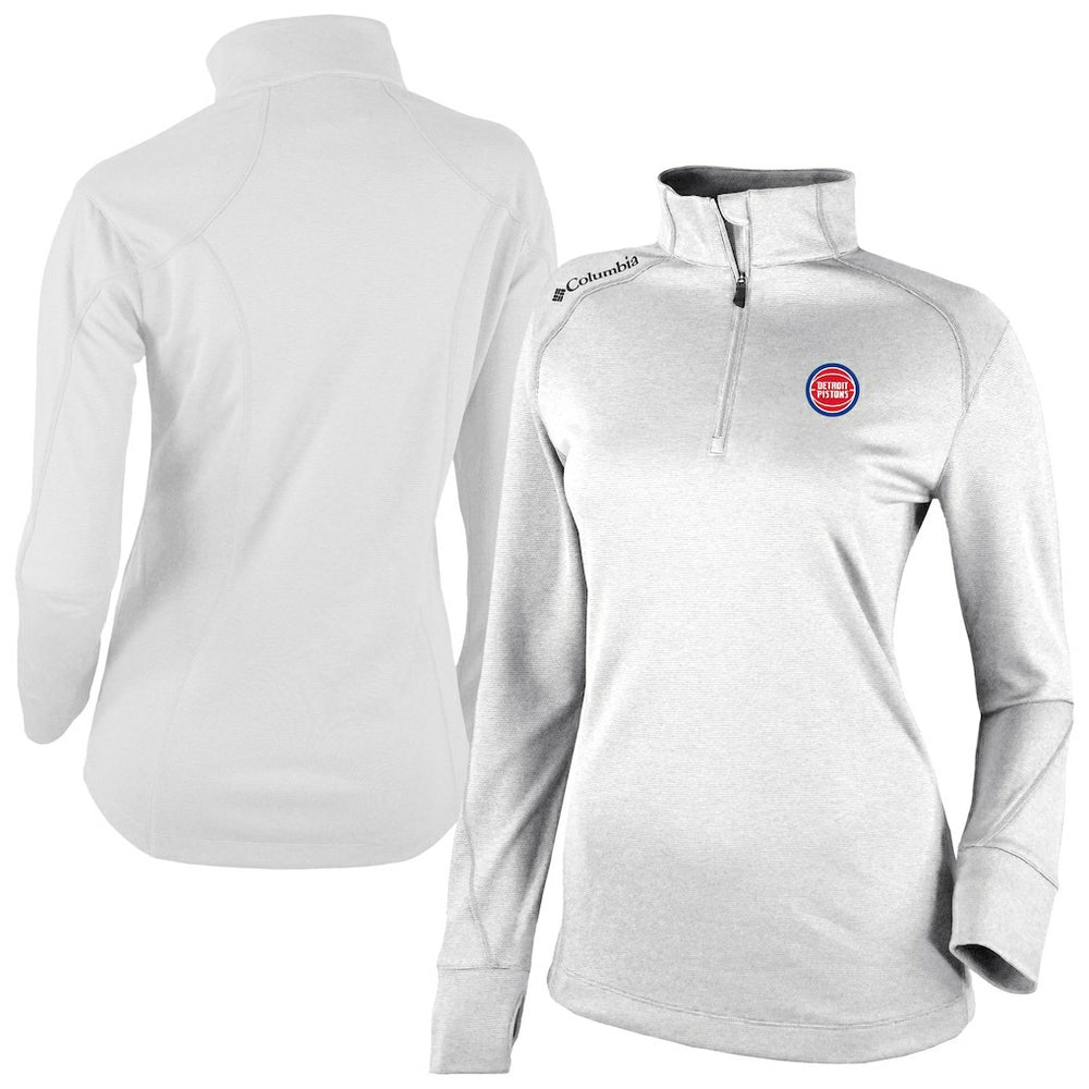 Detroit Pistons Women's Omni-Wick Shotgun 2.0 Quarter-Zip Pullover Top sale - White | Columbia discount