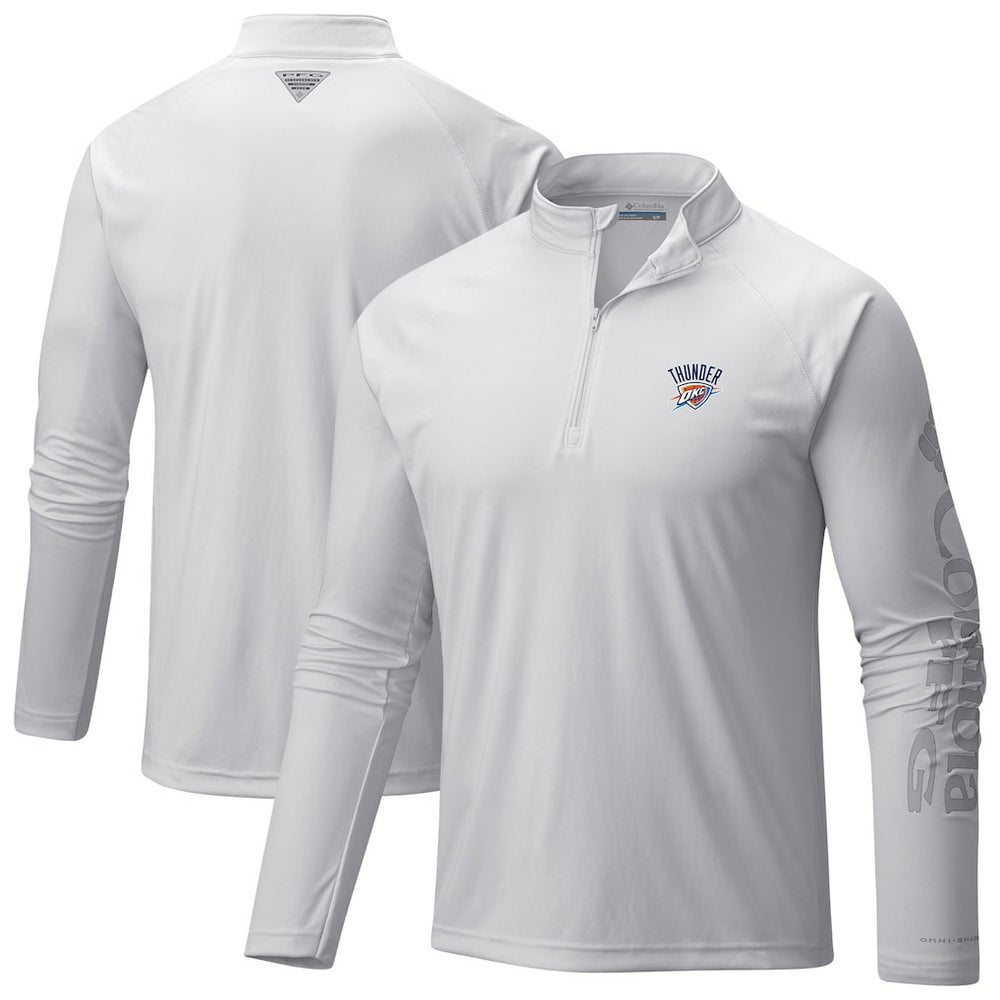 Oklahoma City Thunder PFG Terminal Tackle Quarter-Zip Top - White | Columbia for sale