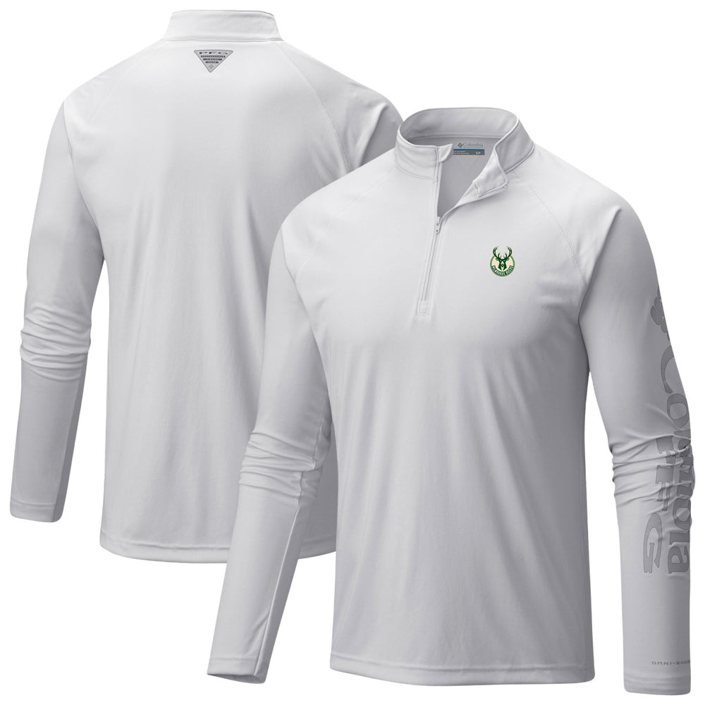 Milwaukee Bucks PFG Terminal Tackle Quarter-Zip Top - White | Columbia outlet