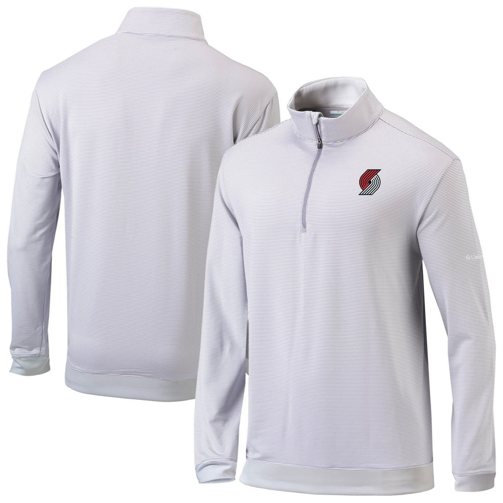 Portland Trail Blazers Omni-Wick Even Lie Quarter-Zip Top - Gray/White | Columbia on sale