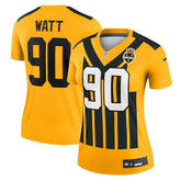 T.J. Watt Pittsburgh Steelers Women's Alternate 1933 Throwback Legend Player Performance Top - Gold | Nike discount