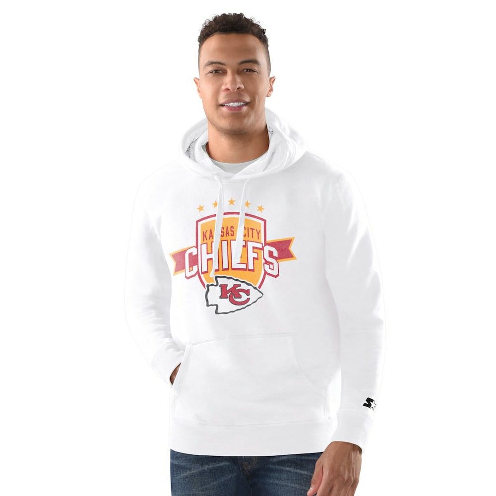 Kansas City Chiefs Starter Vintage Pullover Hoodie - White cheap
