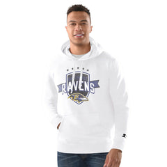 Baltimore Ravens Starter Vintage Pullover Hoodie - White on sale