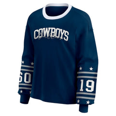 Dallas Cowboys WEAR by Erin Andrews Women's Sport Long-Sleeve T-Shirt - Navy on sale
