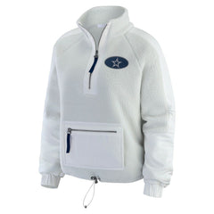 Dallas Cowboys WEAR by Erin Andrews Women's Polar Fleece Half-Zip Jacket - White on sale