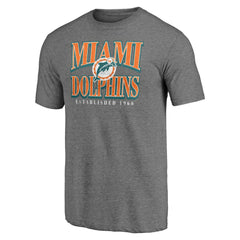 Miami Dolphins Vintage Tri-Blend T-Shirt - Heather Gray discount